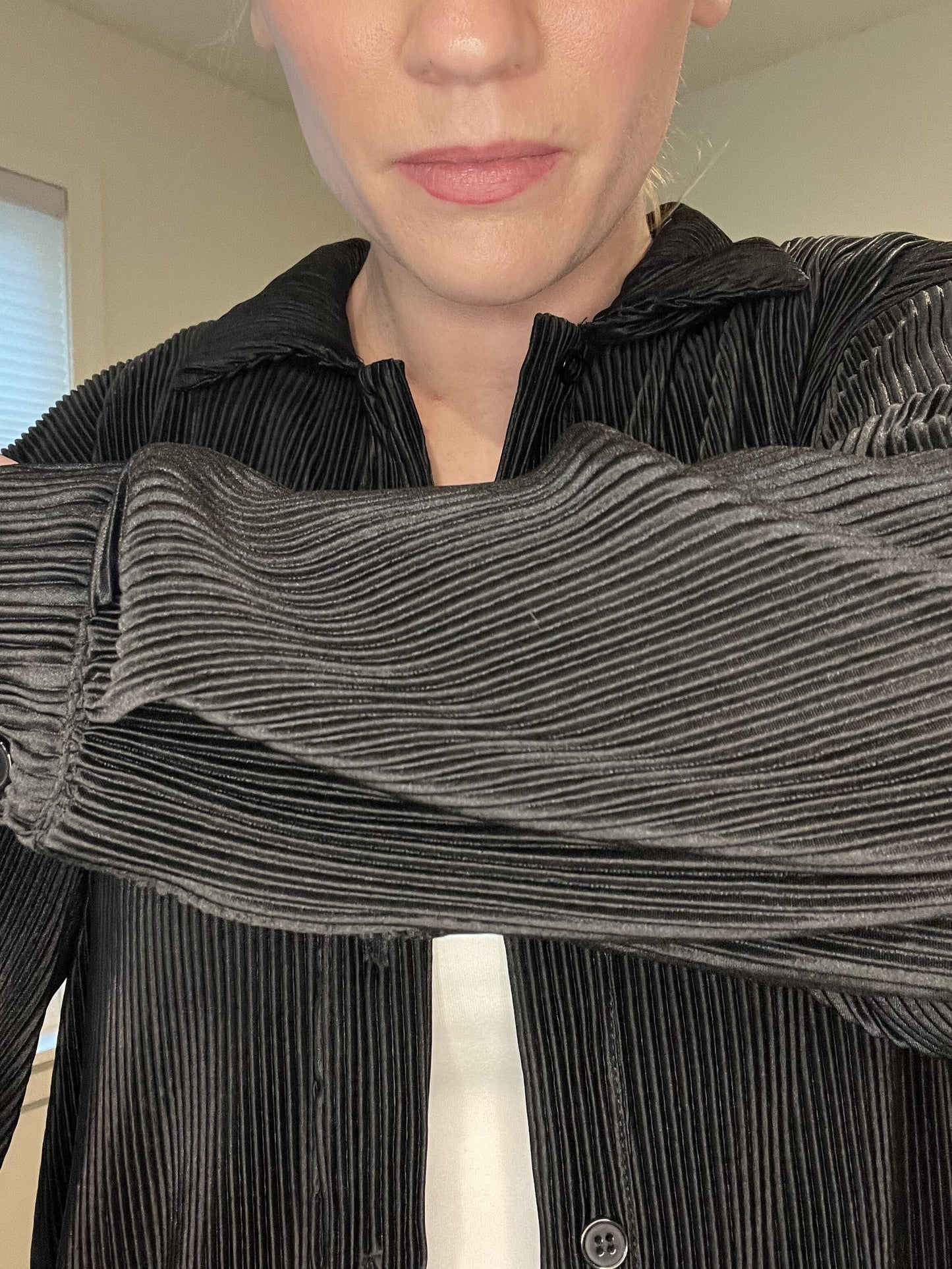 Satin Ribbed Dress Shirt