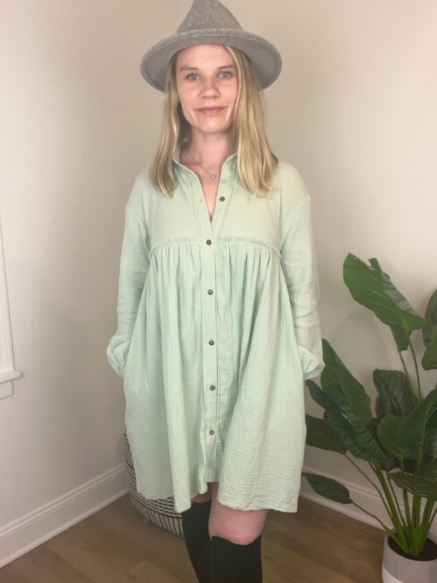 Sea Moss Baby Doll Dress