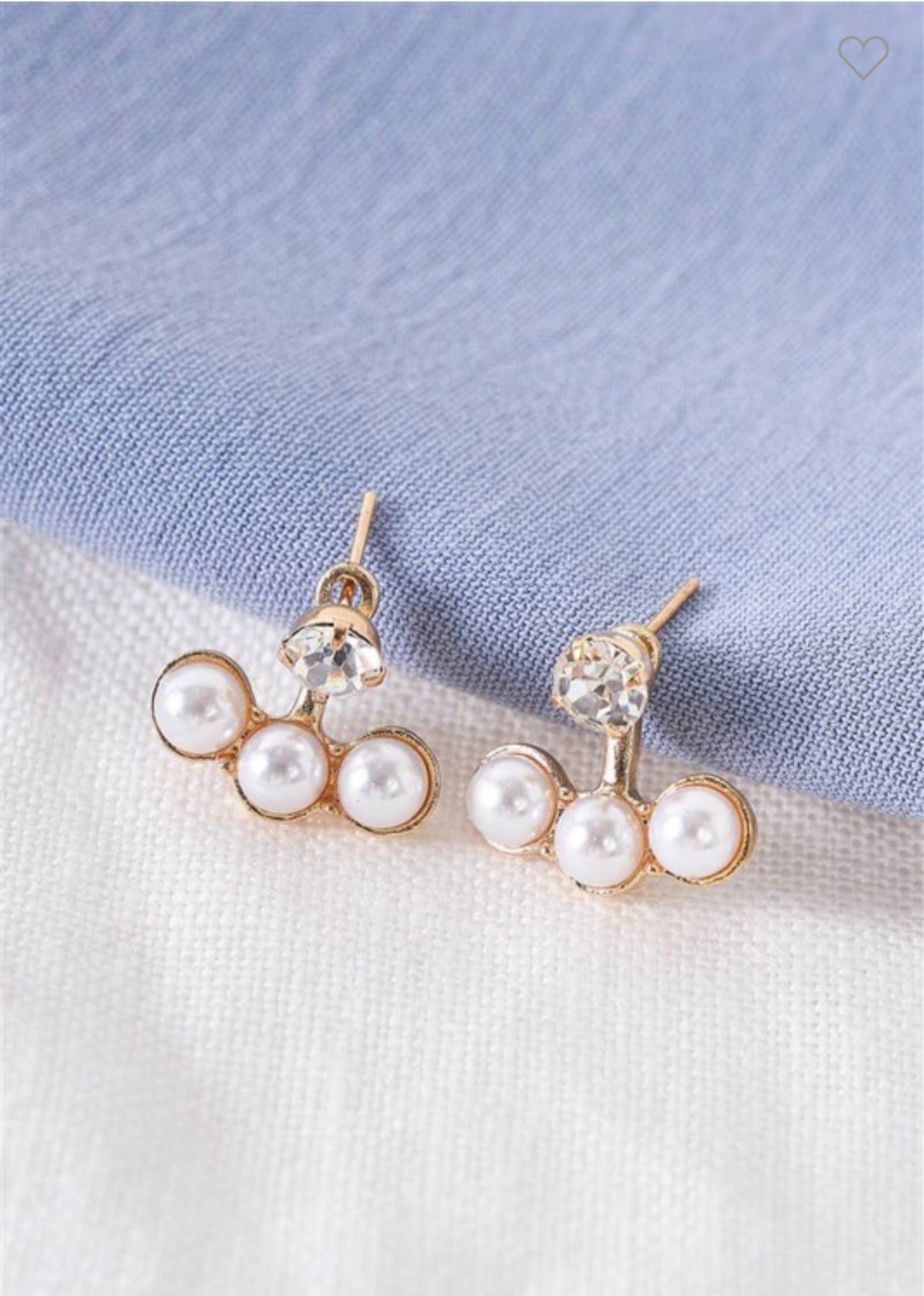 Gold Pearl Front Back Earring