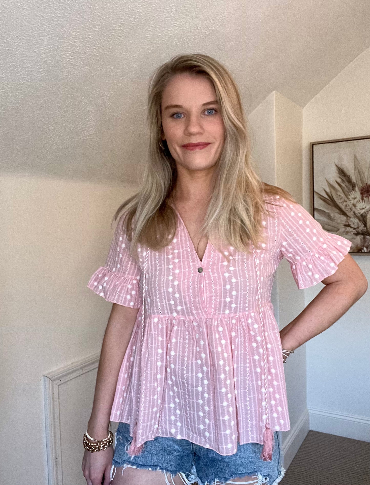 Pink Babydoll Style Top