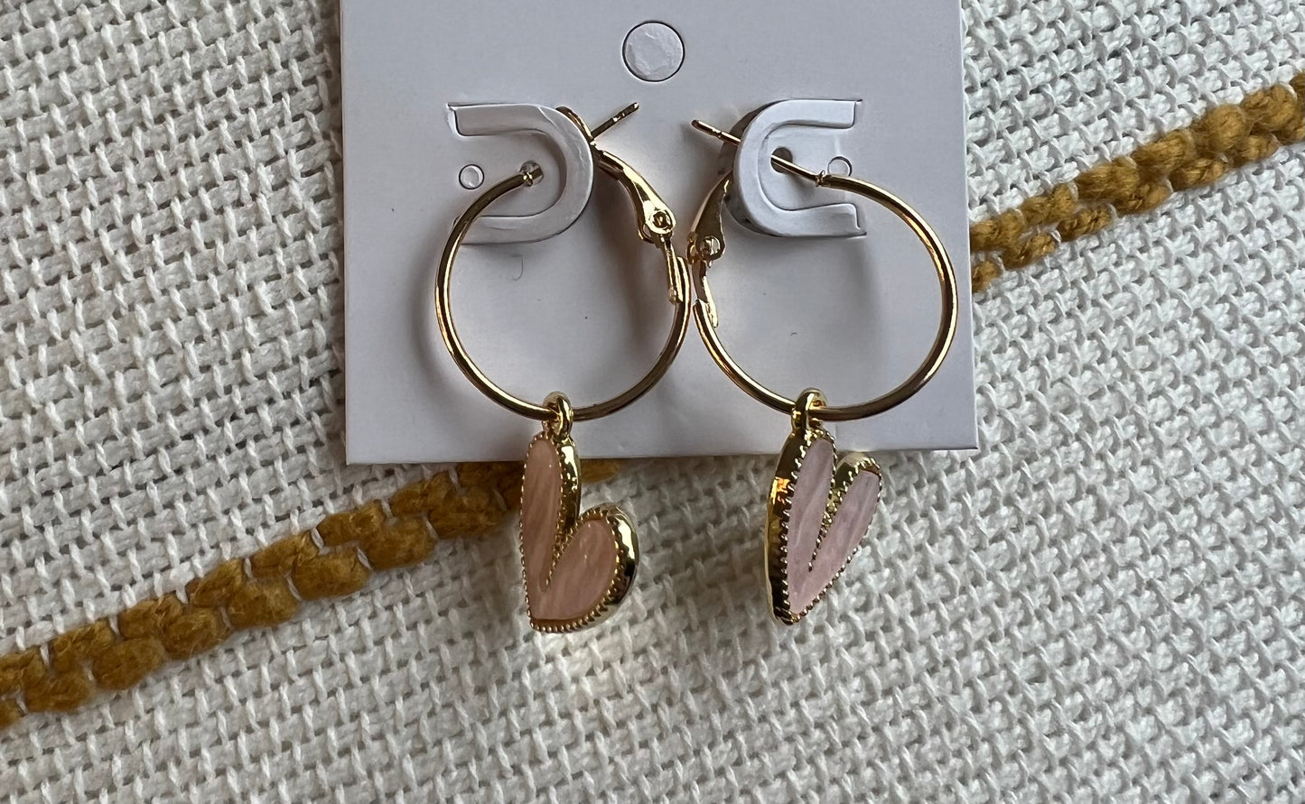 Heart Dangle Hoop