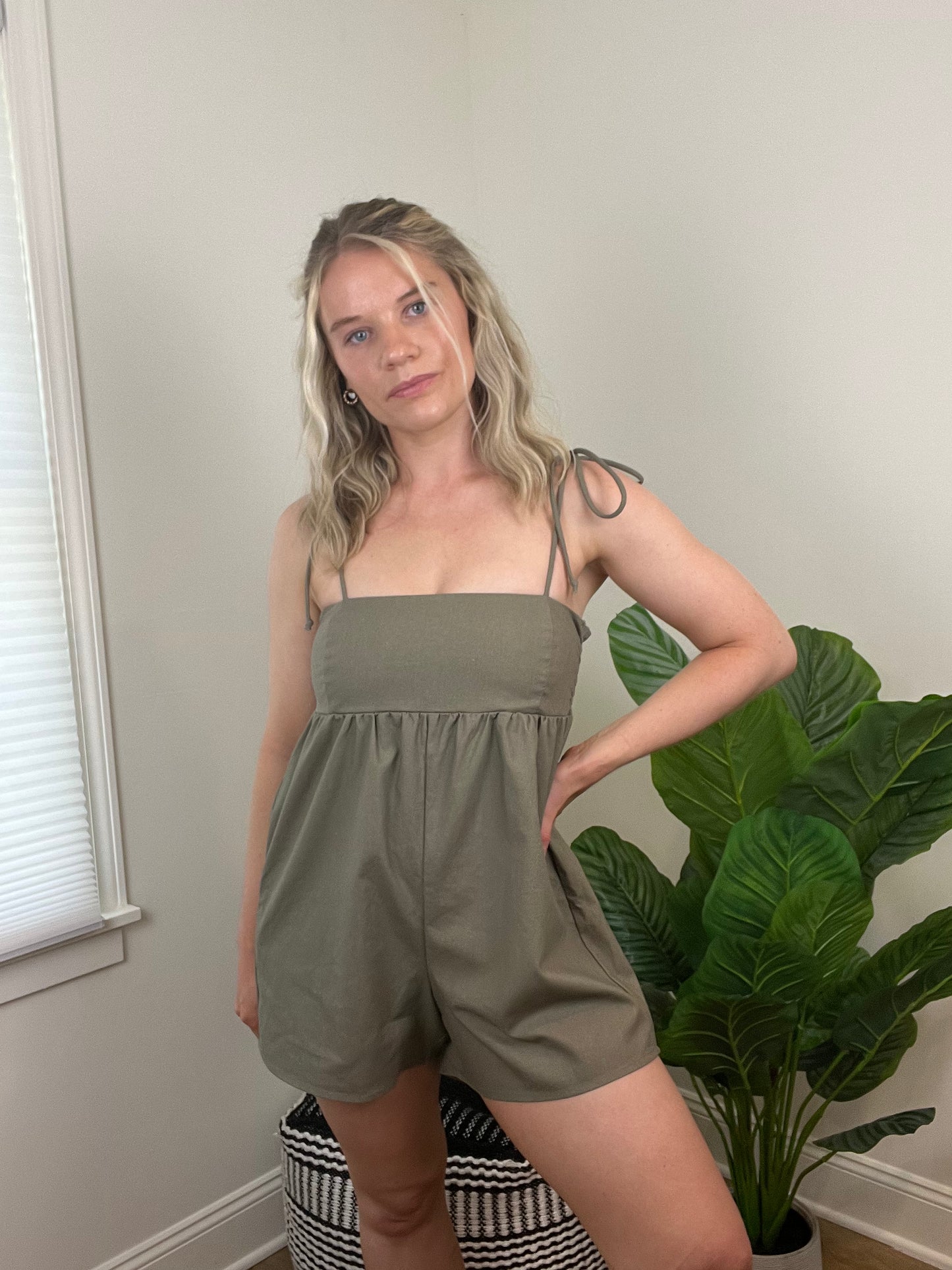 Olive Babydoll Romper