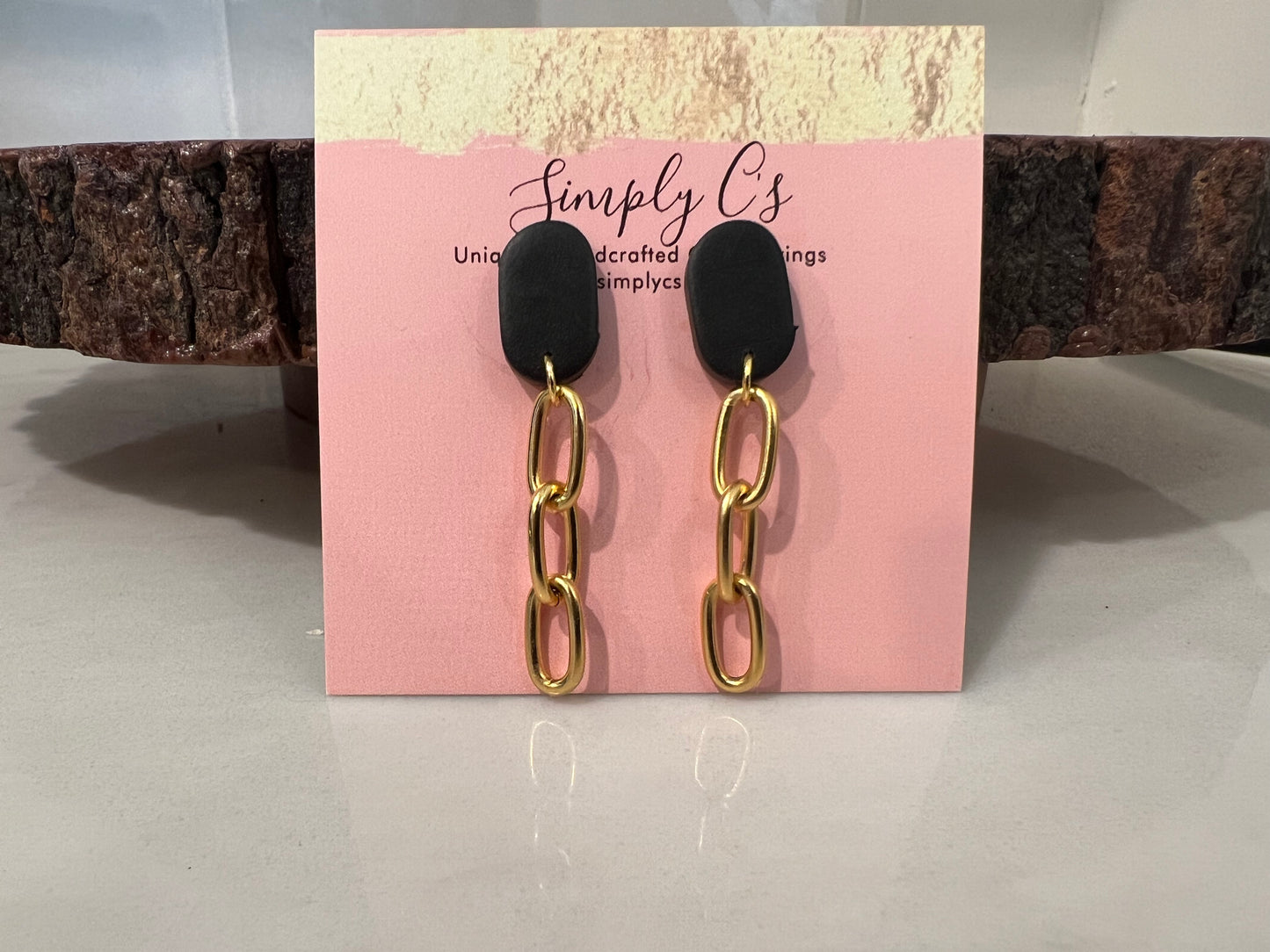 Black Paper Clip Earrings